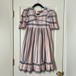 Jessakae girls striped pink gray dress 12-14 years